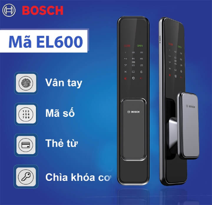 Bosch mở khóa bằng vân tay, thẻ từ, mật mã và cả chìa khóa cơ